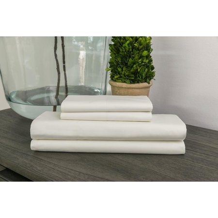 KD ESTANTERIA 600 Thread Count 100 Percentage Egyptian Cotton Sheet Set, Ivory - Twin Size KD1699976